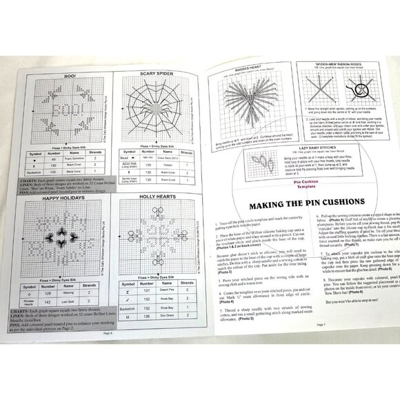 Cross Stitch Pattern Booklet For Cupcake & Bear Pin Cushions By The Cats Whisker - Picture 4 of 4